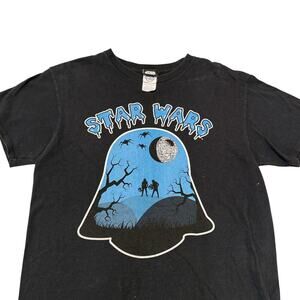 Vintage Star Wars TShirt Men’s Med Darth Vader Moon Bats Silhouette Y2K